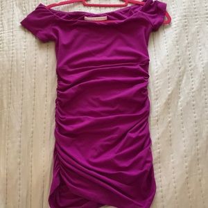 Susana Monaco orchid off the shoulder bodycon